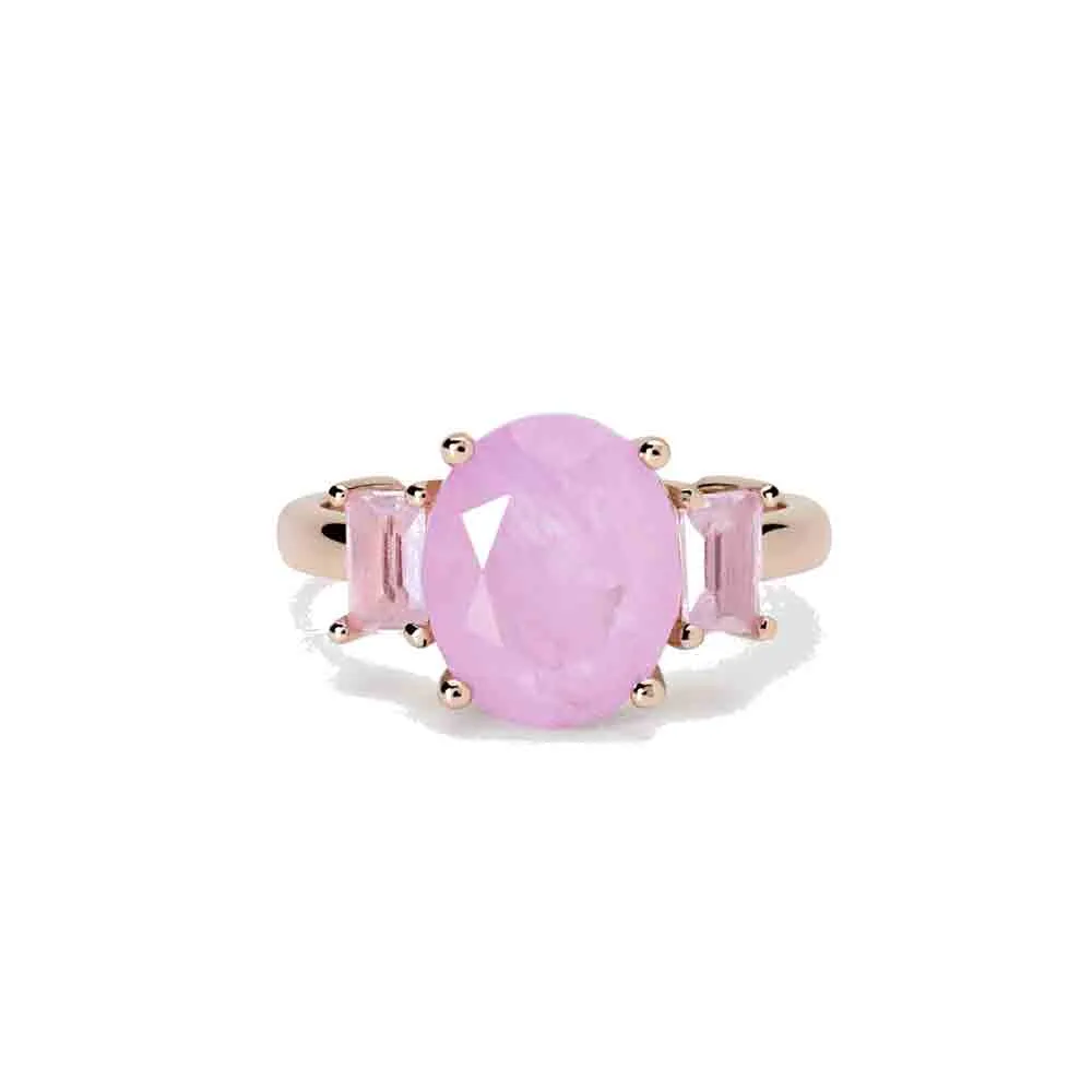 Anello Donna in Argento fusion stone rosa ovale Mabina Gioielli