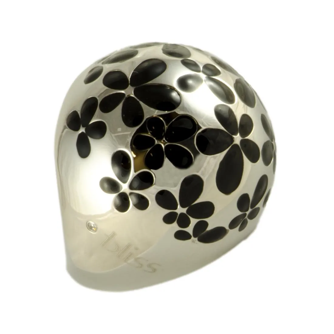 ANELLO IN ACCIAIO E SMALTO NERO MIS 14