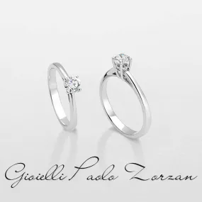 Anello solitario Giorgio Visconti  in oro bianco e diamante AB10157B