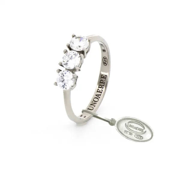 Anello Trilogy Mini in argento bianco