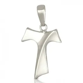 CIONDOLO TAU CROCE IN ORO BIANCO 18 KT + COLLANA IN OMAGGIO