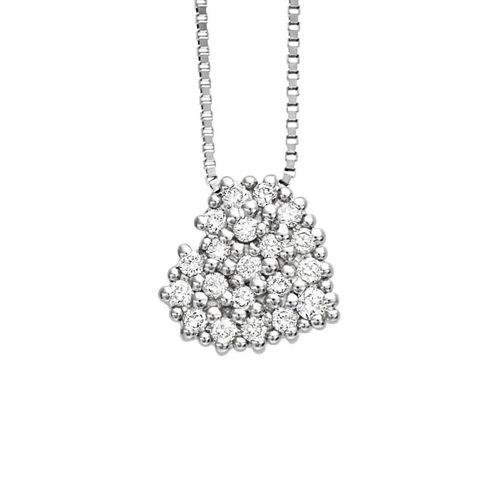 Collana in oro bianco con diamanti 0.11 ct
