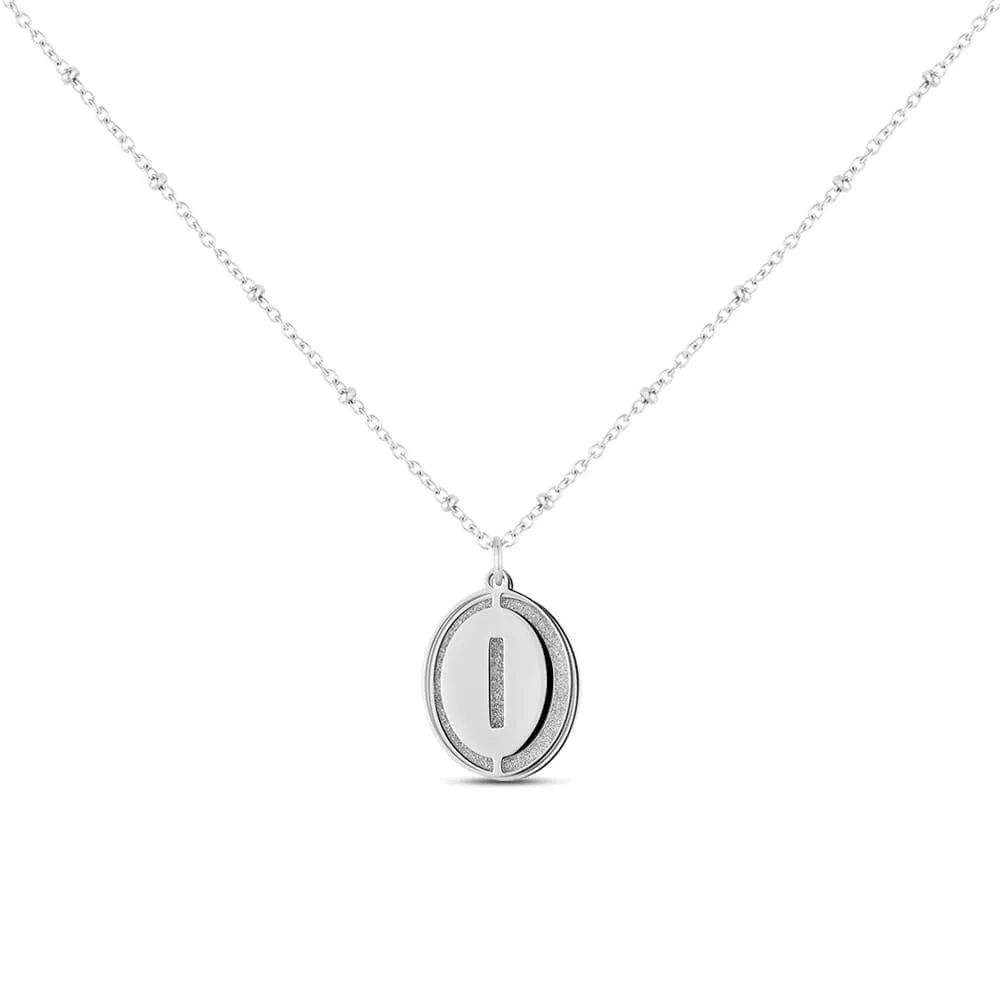Collana Lettera I Lady Shine Acciaio Maglia Forzatina Rotonda 45 + 5 cm 1669832
