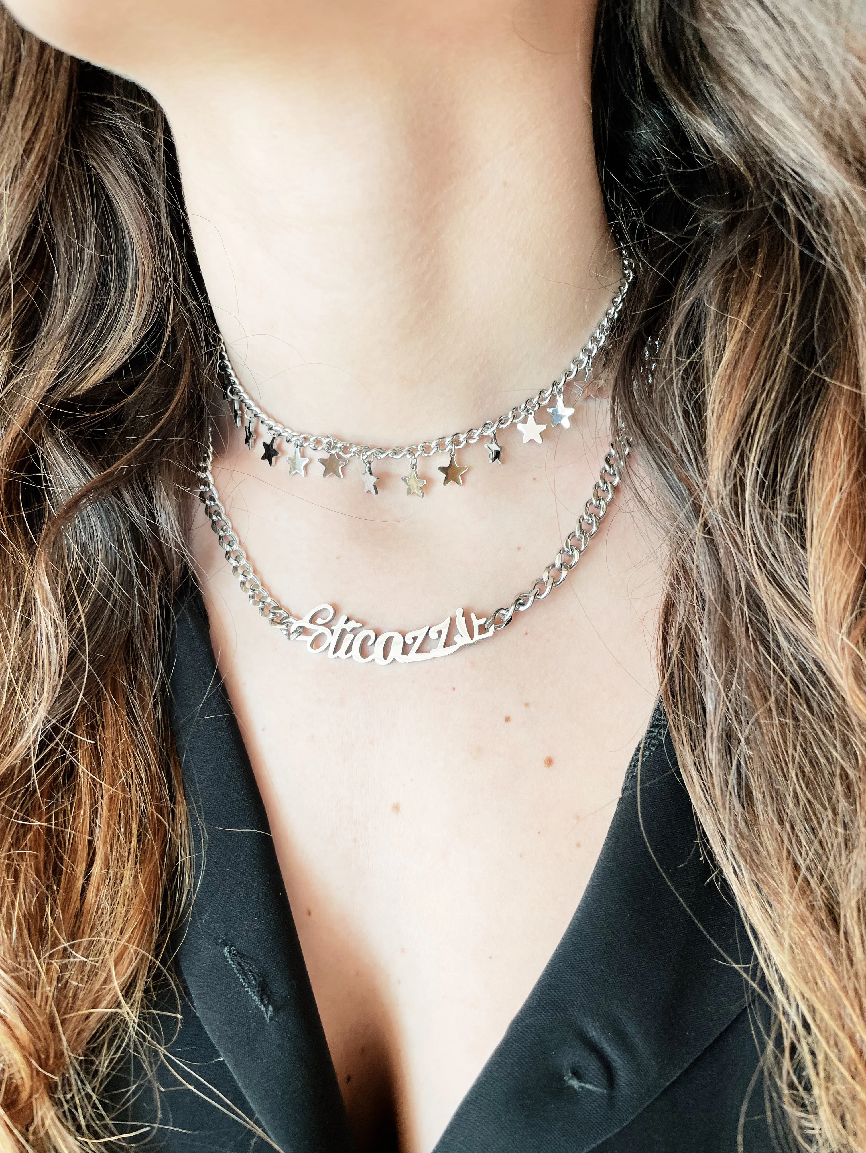 COLLANA MULTISTELLE STAR ARGENTO, ORO o ORO ROSA
