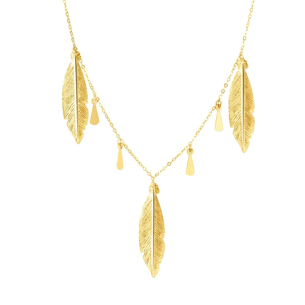 Collana Piuma Beverly Oro Giallo 375/1000 Maglia Forzatina 40 + 2 cm 1418869