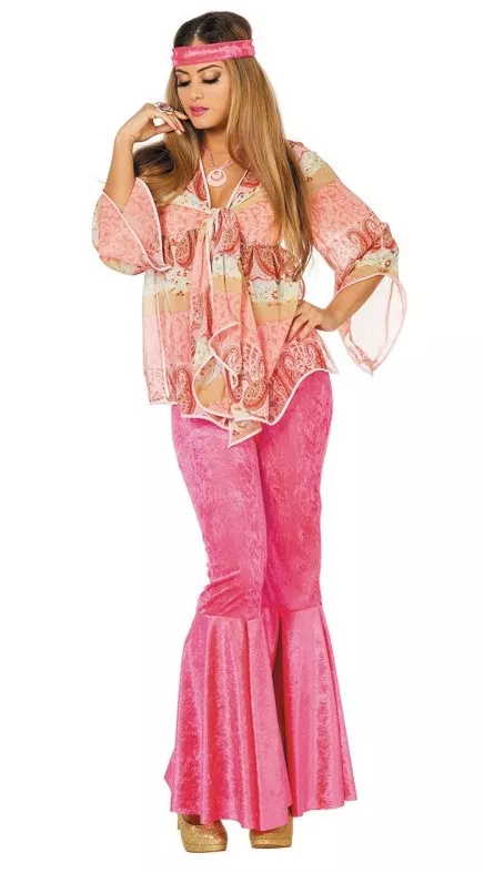 Costume hippie Rosa anni '70