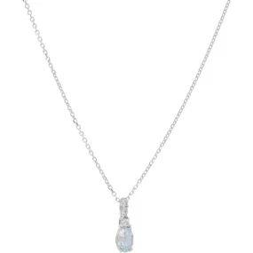 FACCO Collana in oro bianco 9 Kt con centrale celeste