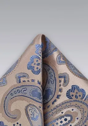 Fazzoletto da taschino beige blu