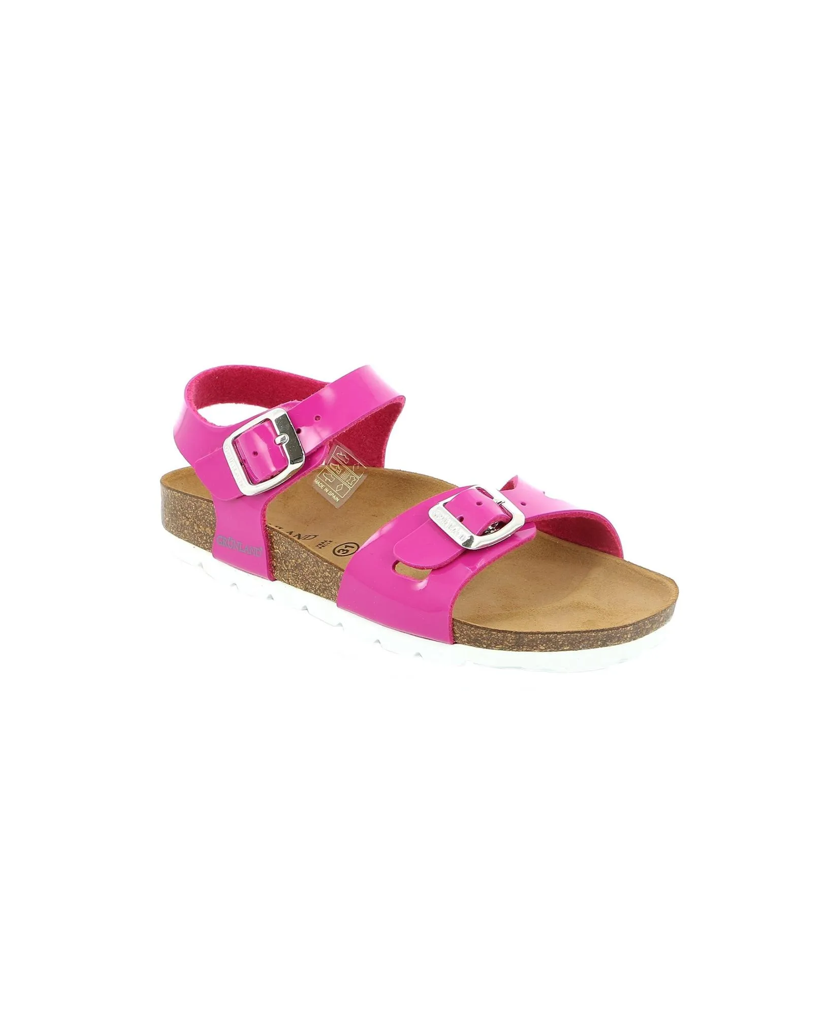 GRUNLAND LUCE SB0018 fuxia sandali bambina fibbie plantarino anatomico