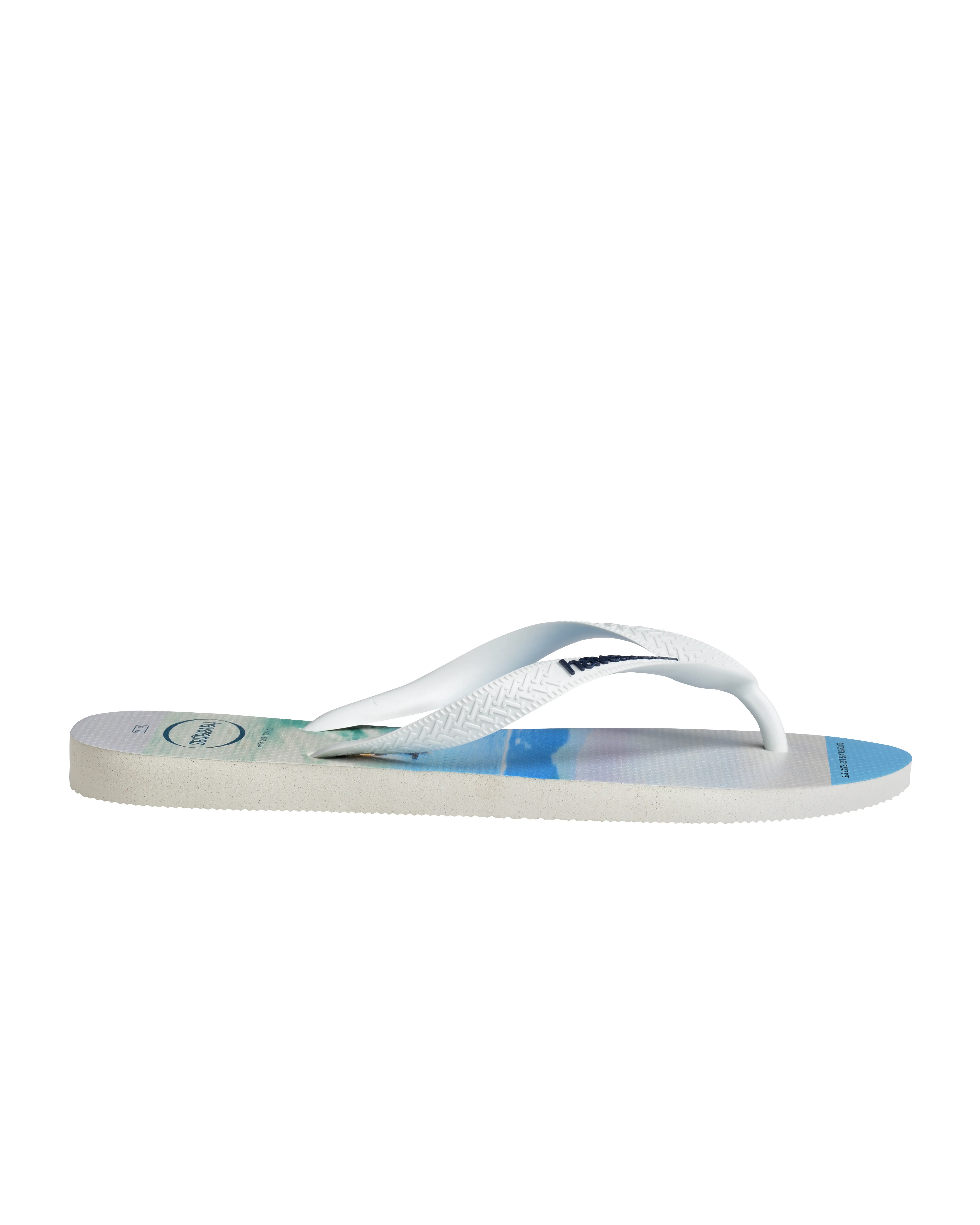 Havaianas Hype bianca in fantasia fotografica surf con logo nero
