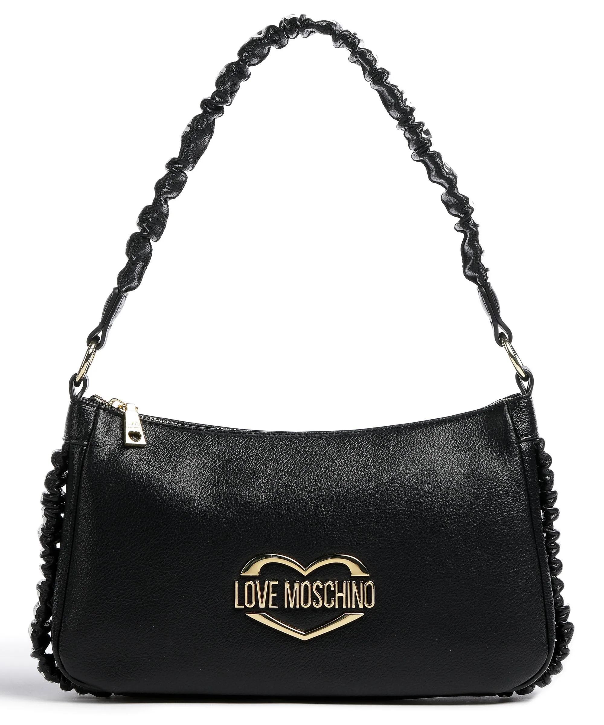  Love Moschino Logo Band Borsa a spalla pelle sintetica nero  