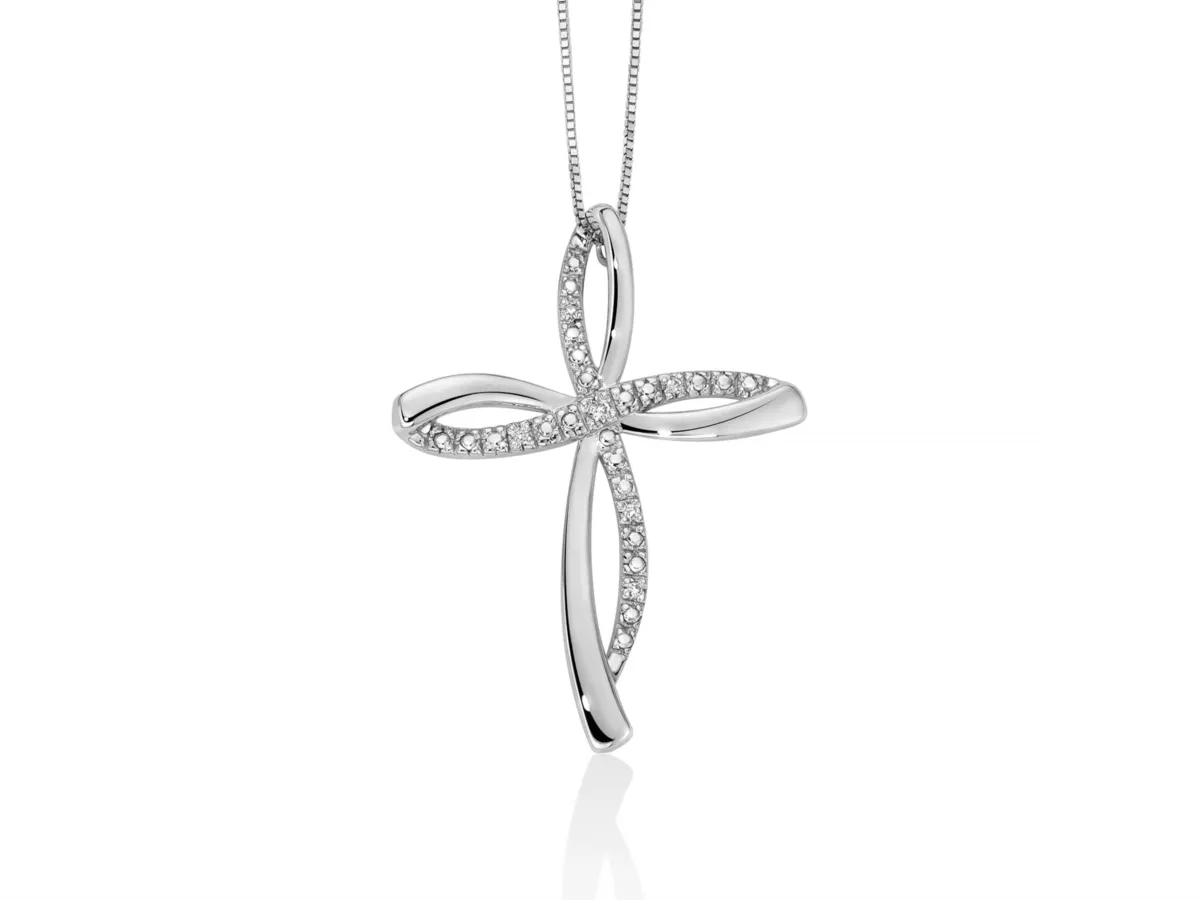 MILUNA croce in oro bianco e diamanti CLD4524