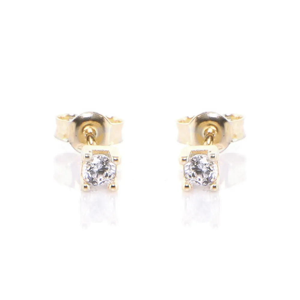 Orecchini Donna Punto Luce Oro Giallo con Zircone