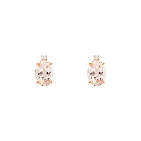 Orecchini Lobo Punto Luce Ovale Jasmine Oro Rosa 750/1000 Morganite Rosa 1,25 ct Diamante Bianco 0,018 ct 1688175