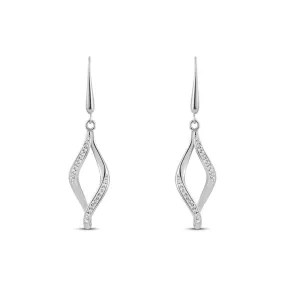 Orecchini Pendenti Lady Shine Acciaio Cristallo Bianco 1629041
