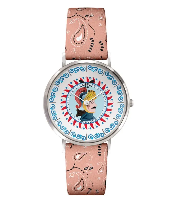 OROLOGIO IL PALADINO dm. 36,5 PELLE STAMPA BANDANA ROSA