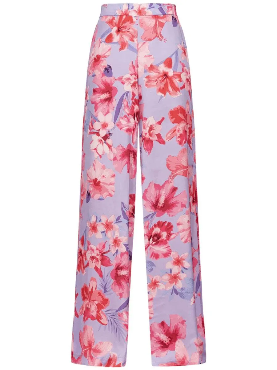 Pantaloni ampi stampa fiori