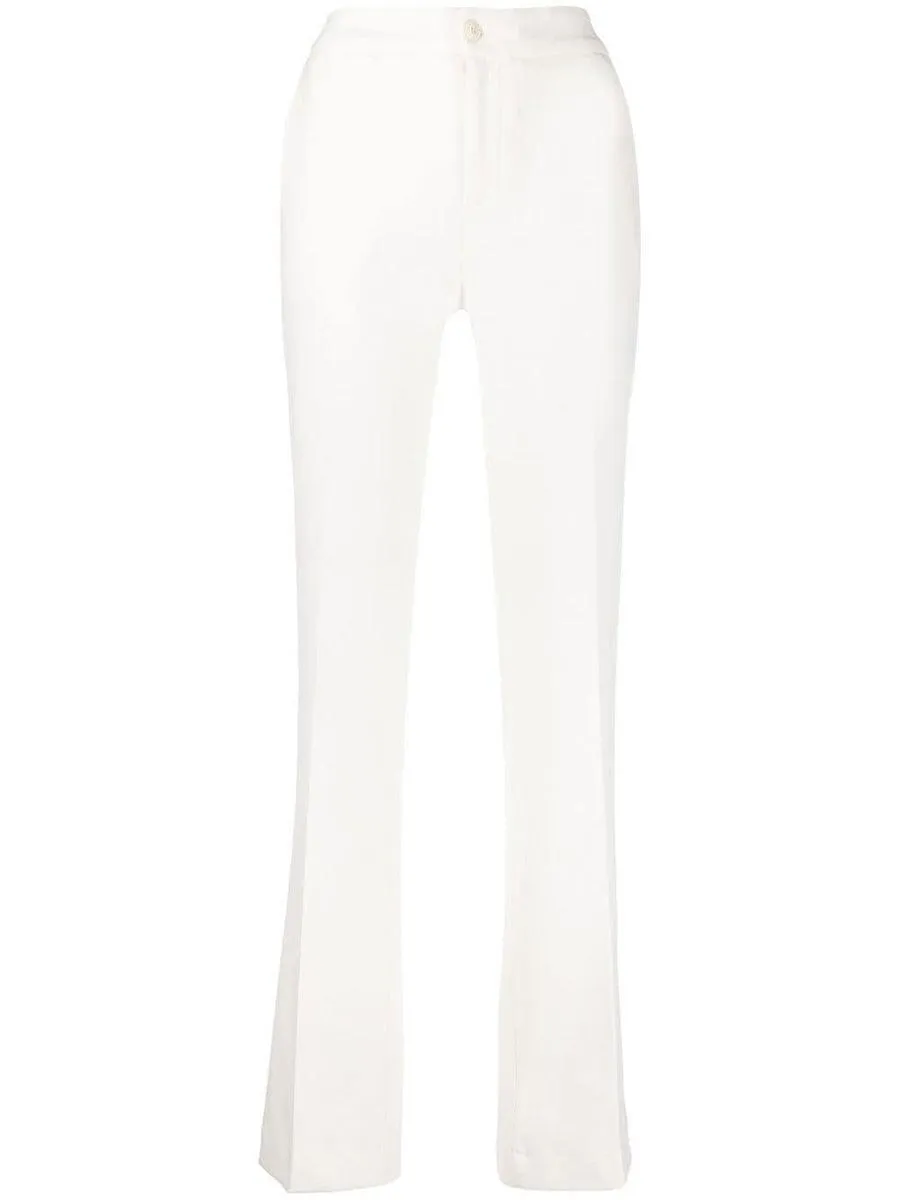 Pantaloni dritti con placca logo