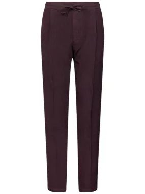 Pantaloni loose fit in lino con pinces