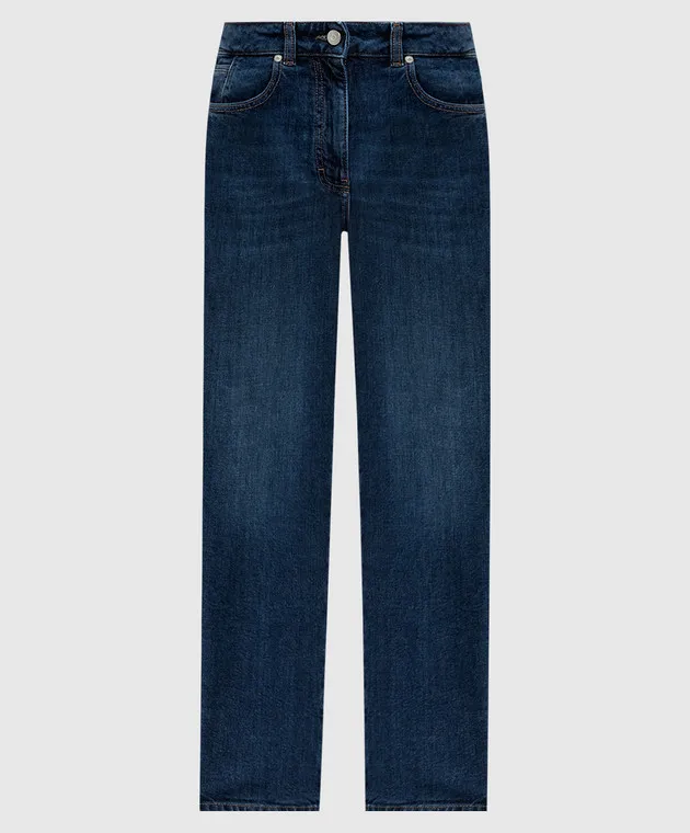 Peserico Jeans blu con patch logo AM4519LT0Q04280