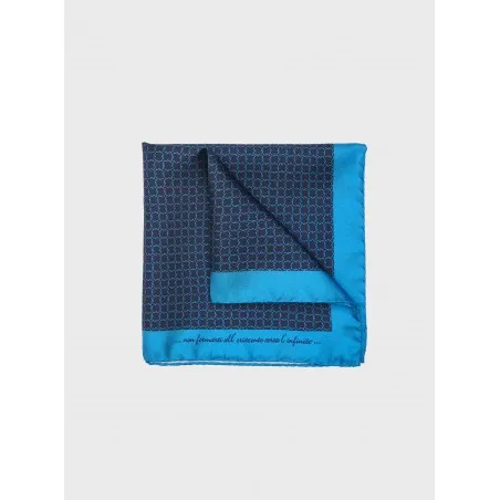 POCHETTE SETA GENTLEMAN CATENA BLU