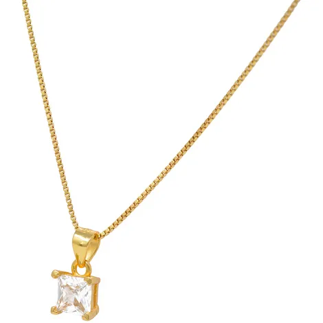 SARNIORO Collana in argento925 gold con cristallo bianco
