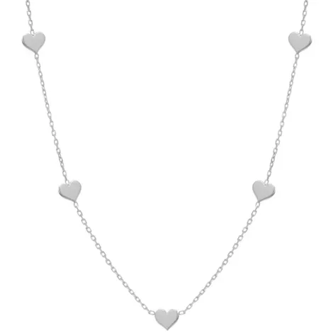 SARNIORO Collana in oro bianco 9Kt con cuori