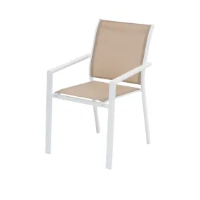 Sedia da giardino marrone con braccioli - Essentia 