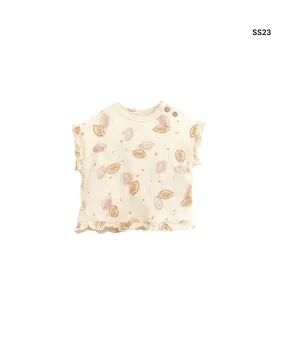 T-shirt burro con stampa per neonata