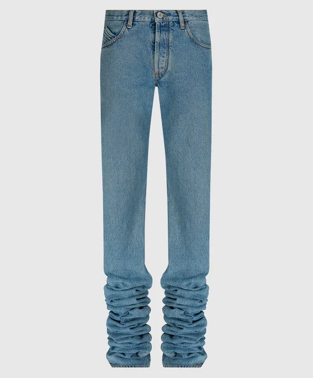 The Attico Jeans a zampa con logo blu 248WCP214D085