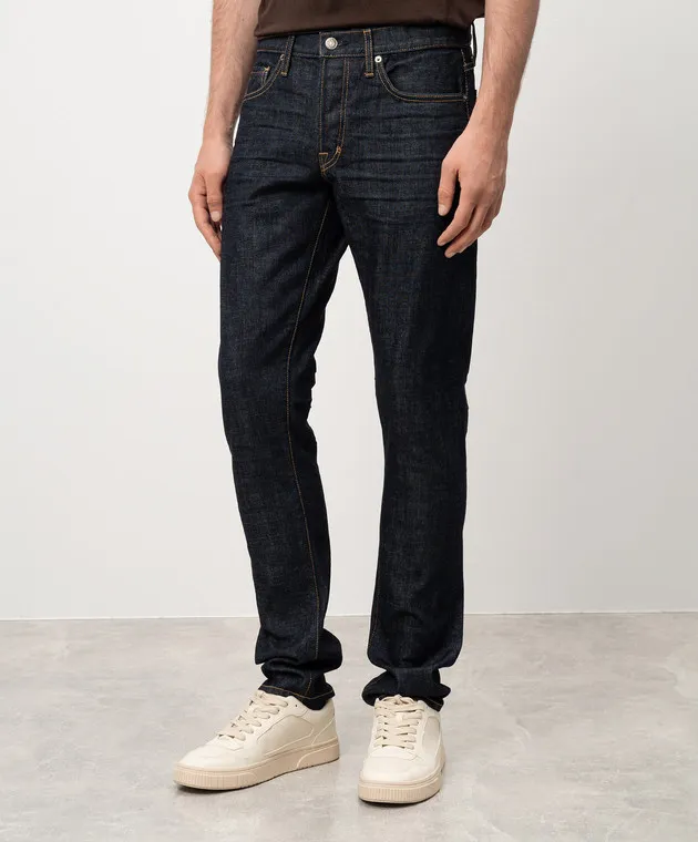 Tom Ford Jeans blu con patch logo DPS001DMC034S24